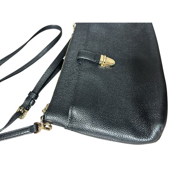 Michael‎ Kors Shoulder Bag Gold Hardware Leather Black crossbody black pebble - Picture 2 of 8